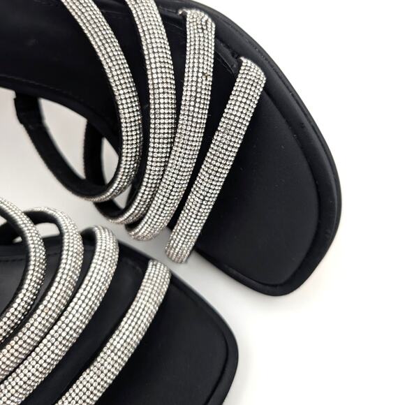 Circus NY Heddie Rhinestone Strap Heeled Sandals Women's Black Size US6 EU37 - Picture 12 of 13